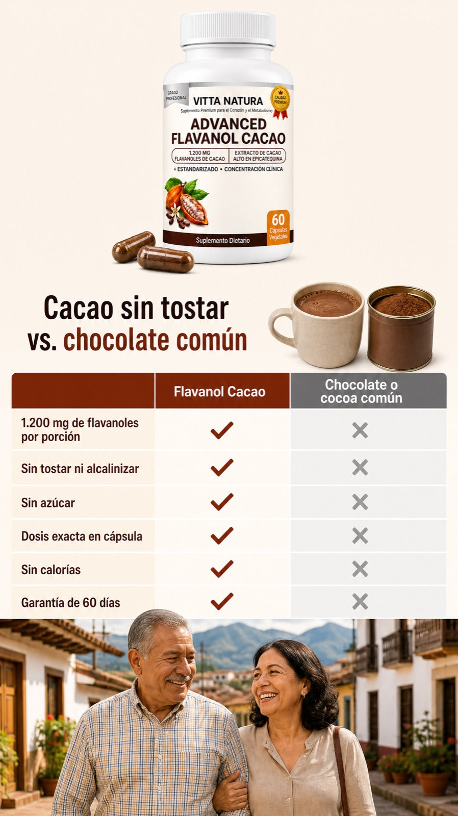 Cacao sin tostar frente al chocolate común