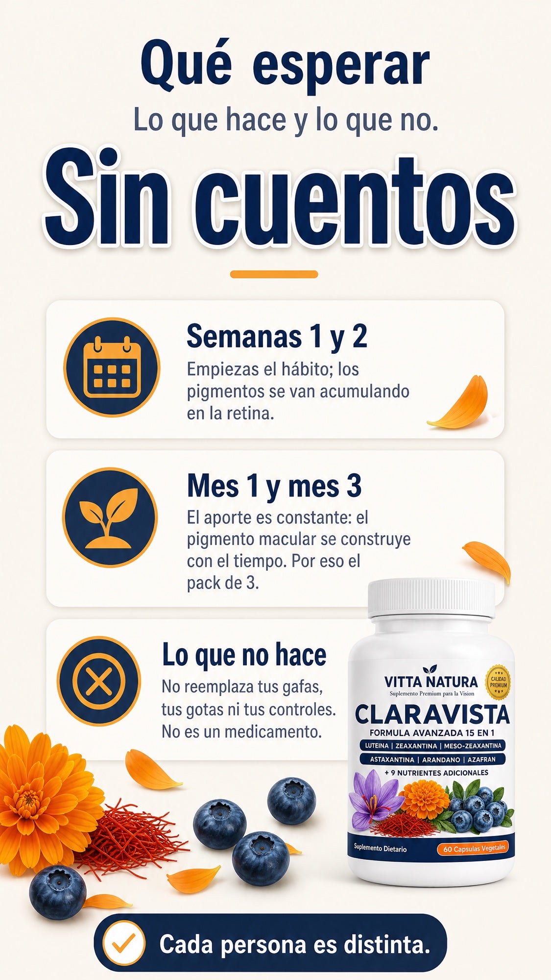 Qué esperar de Claravista: semanas 1 y 2, mes 1 y mes 3, y lo que no hace