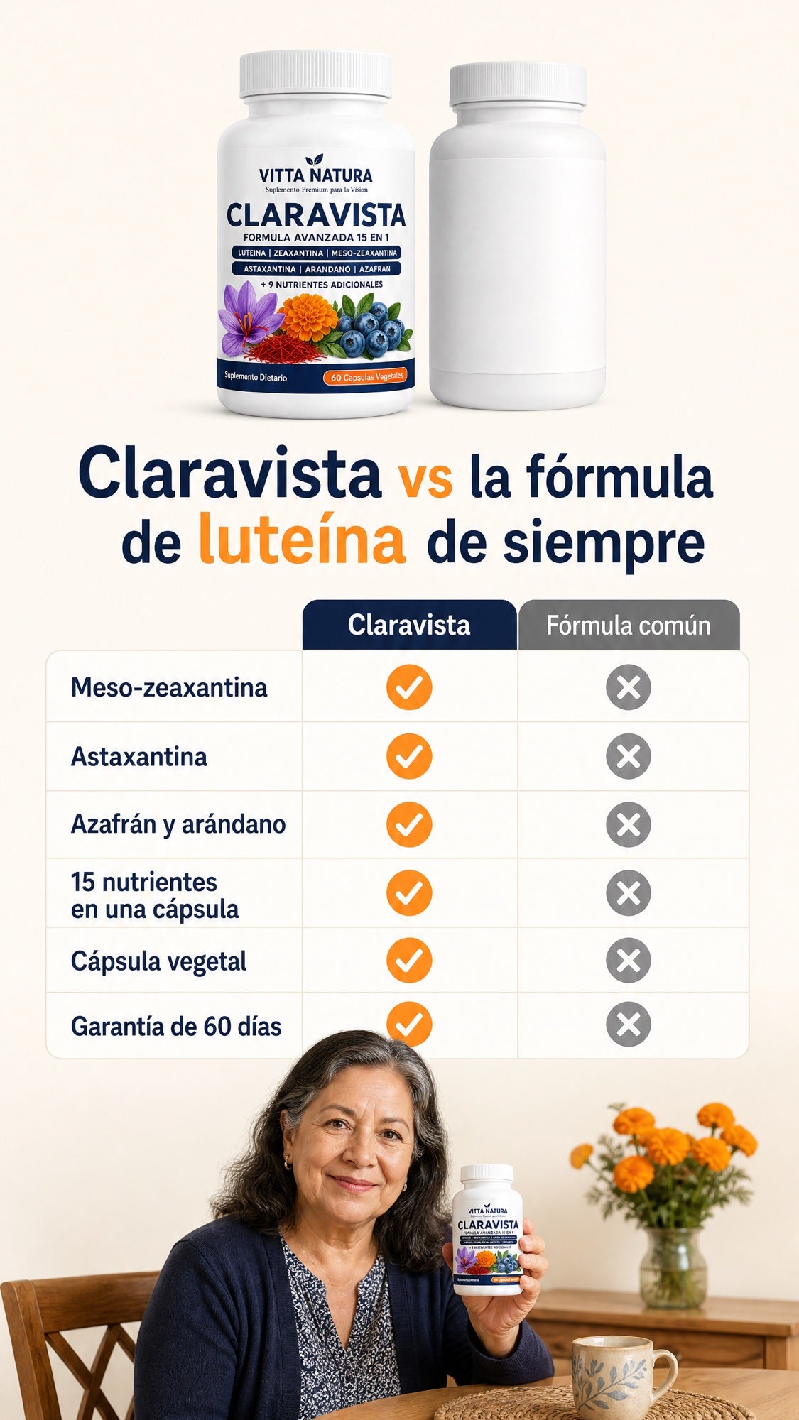 Claravista frente a la fórmula de luteína de siempre