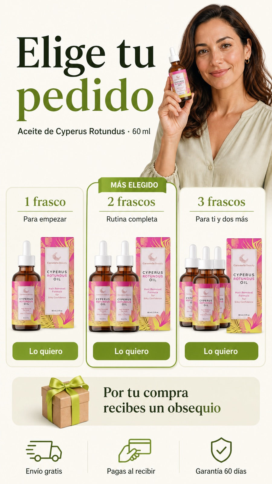 Elige tu pedido: 1, 2 o 3 frascos con obsequio