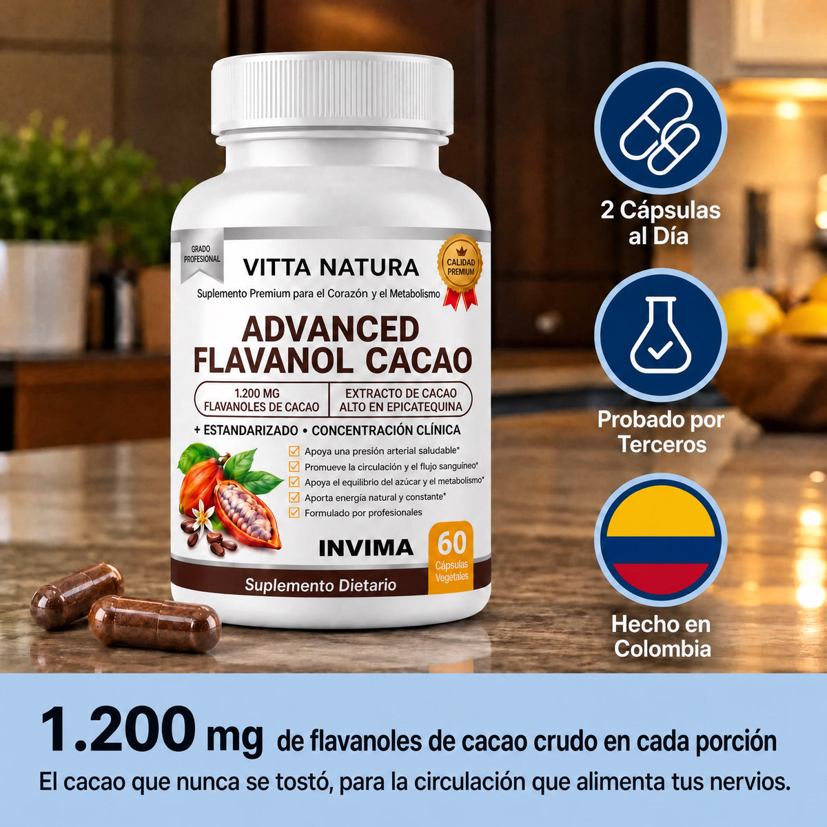 Advanced Flavanol Cacao para la circulación que alimenta los nervios