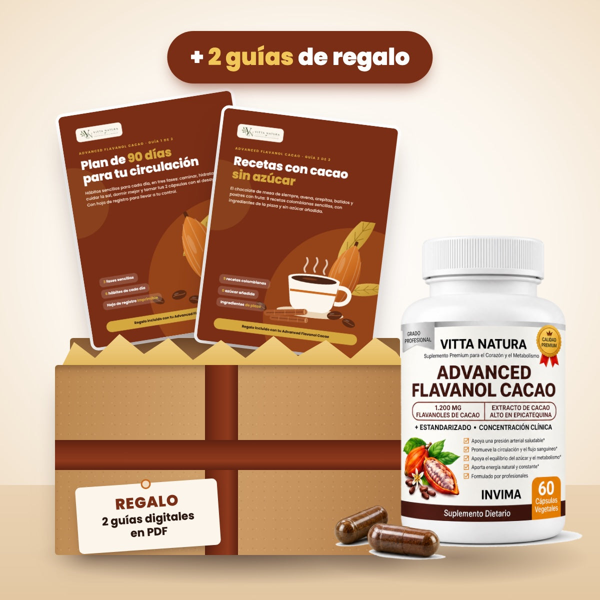 Caja de regalo con las 2 guías y el frasco