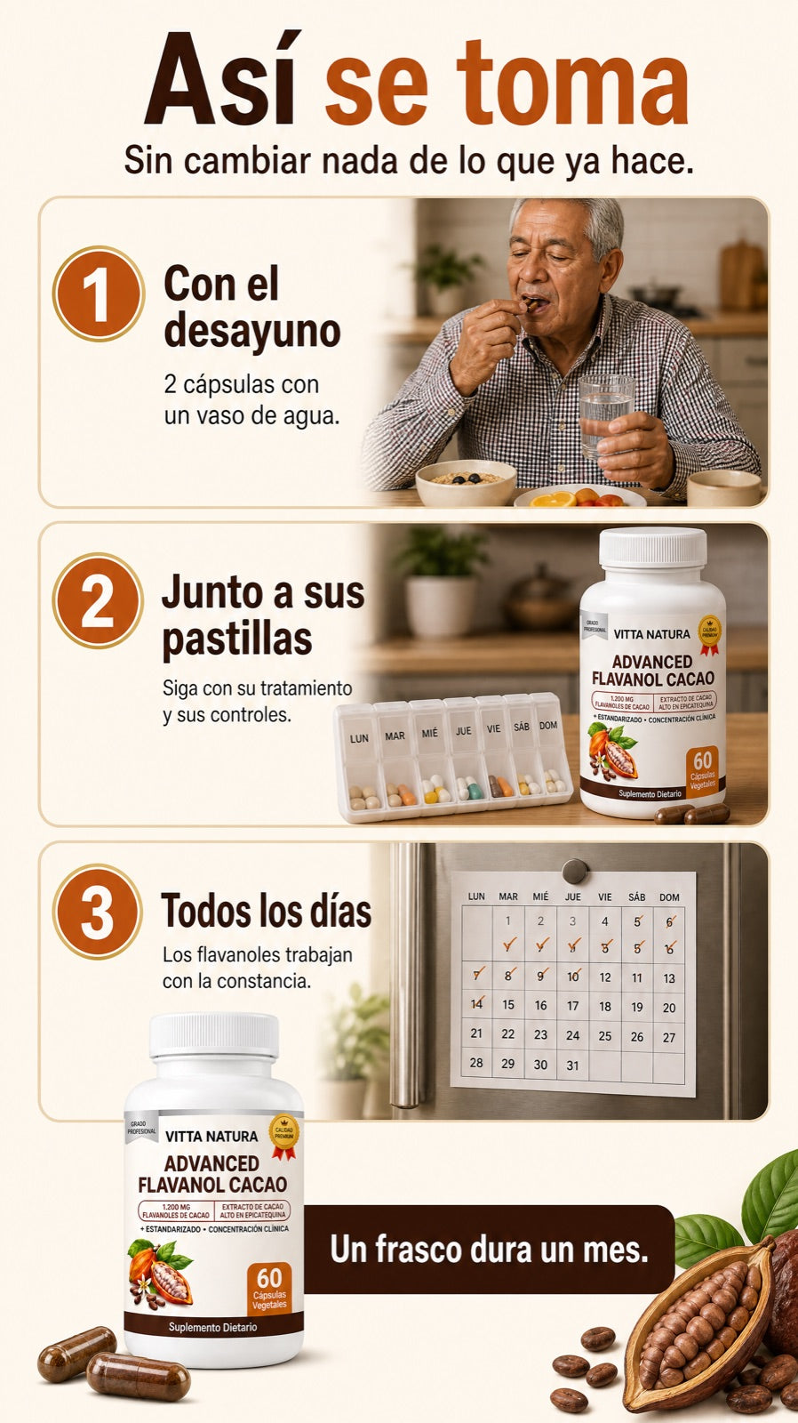 Así se toma: 2 cápsulas con el desayuno
