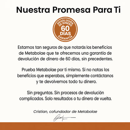 Nuestra promesa para ti: garantía de devolución de dinero de 60 días