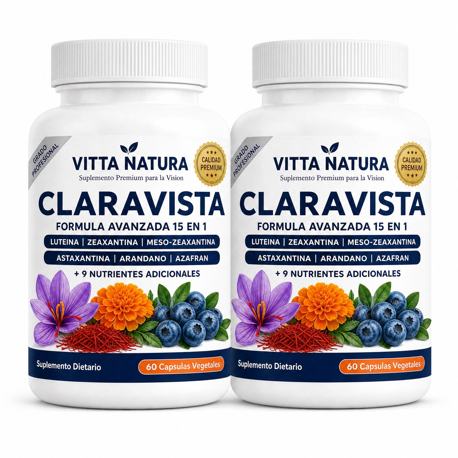 Dos frascos de Claravista, tratamiento de dos meses