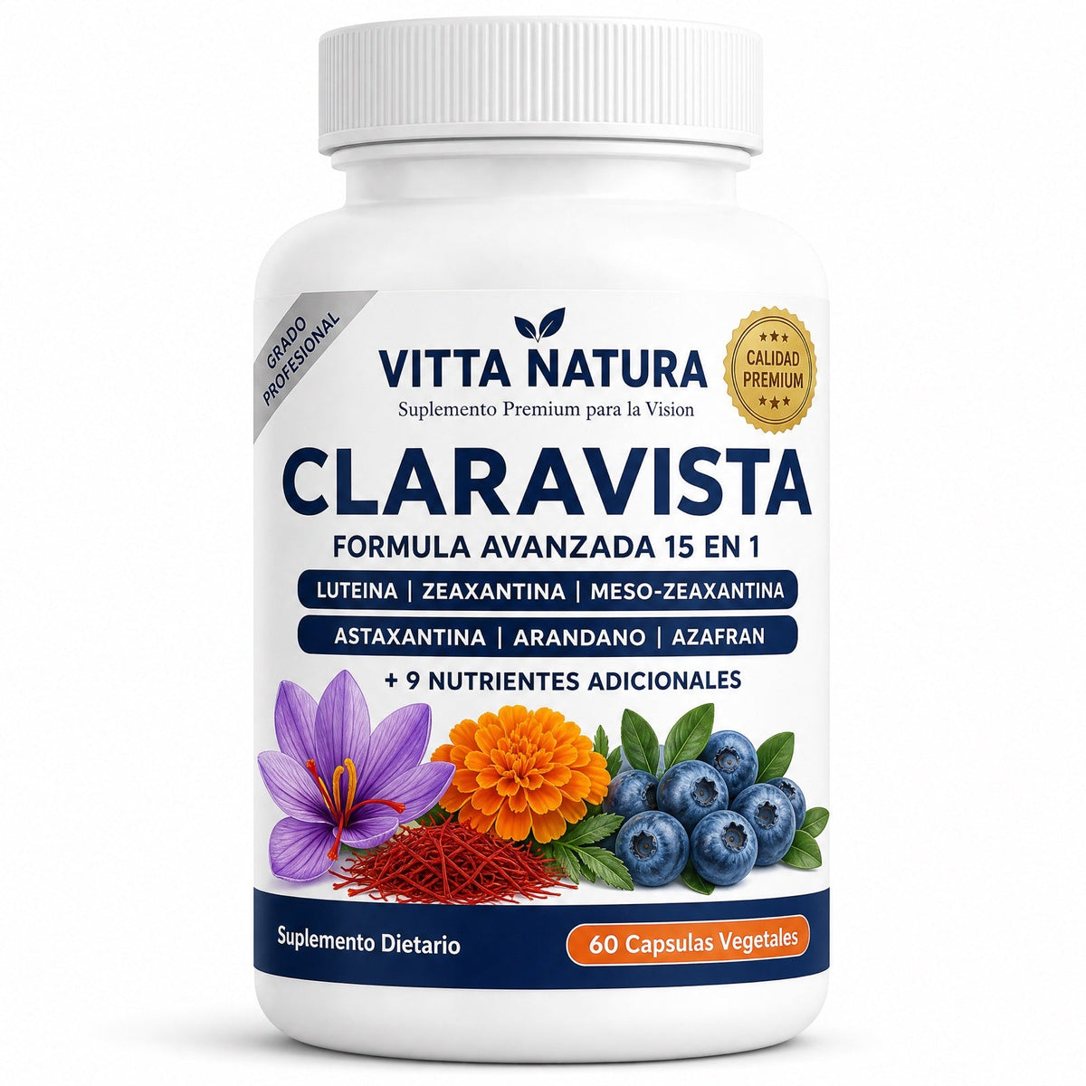 Frasco de Claravista de Vitta Natura, 60 cápsulas vegetales