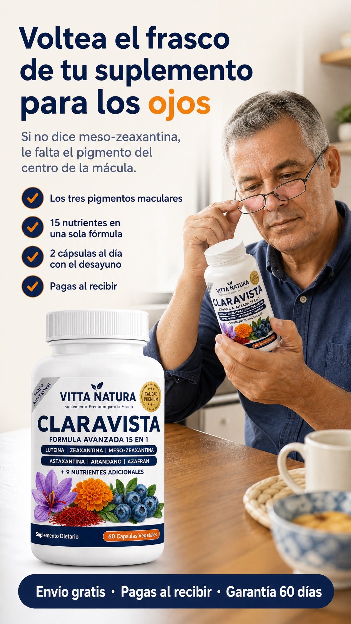 Voltea el frasco de tu suplemento para los ojos: si no dice meso-zeaxantina, le falta el pigmento del centro