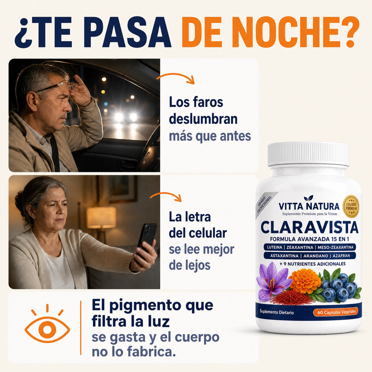 ¿Te pasa de noche? Faros que deslumbran y letra del celular que se lee mejor de lejos