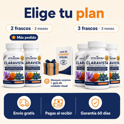 Elige tu plan: 2 o 3 frascos con obsequio sorpresa y guía