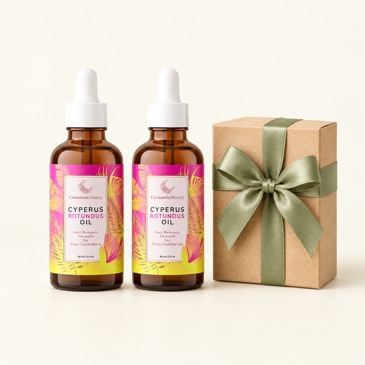 Dos frascos de aceite de Cyperus Rotundus con caja de obsequio