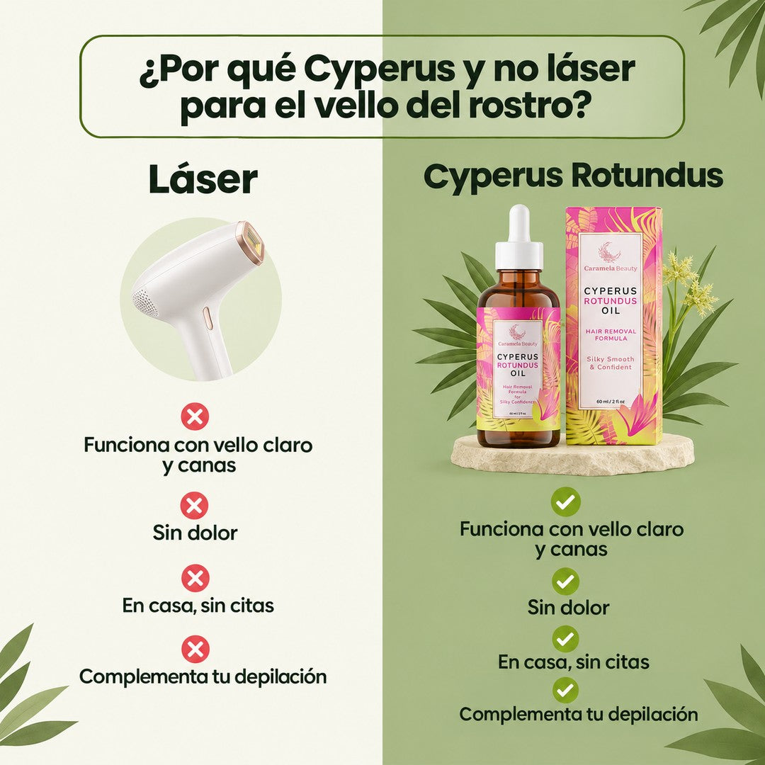 Por qué Cyperus y no láser para el vello del rostro