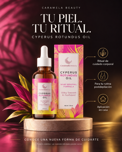 Aceite de Cyperus Rotundus · Vello más fino y espaciado