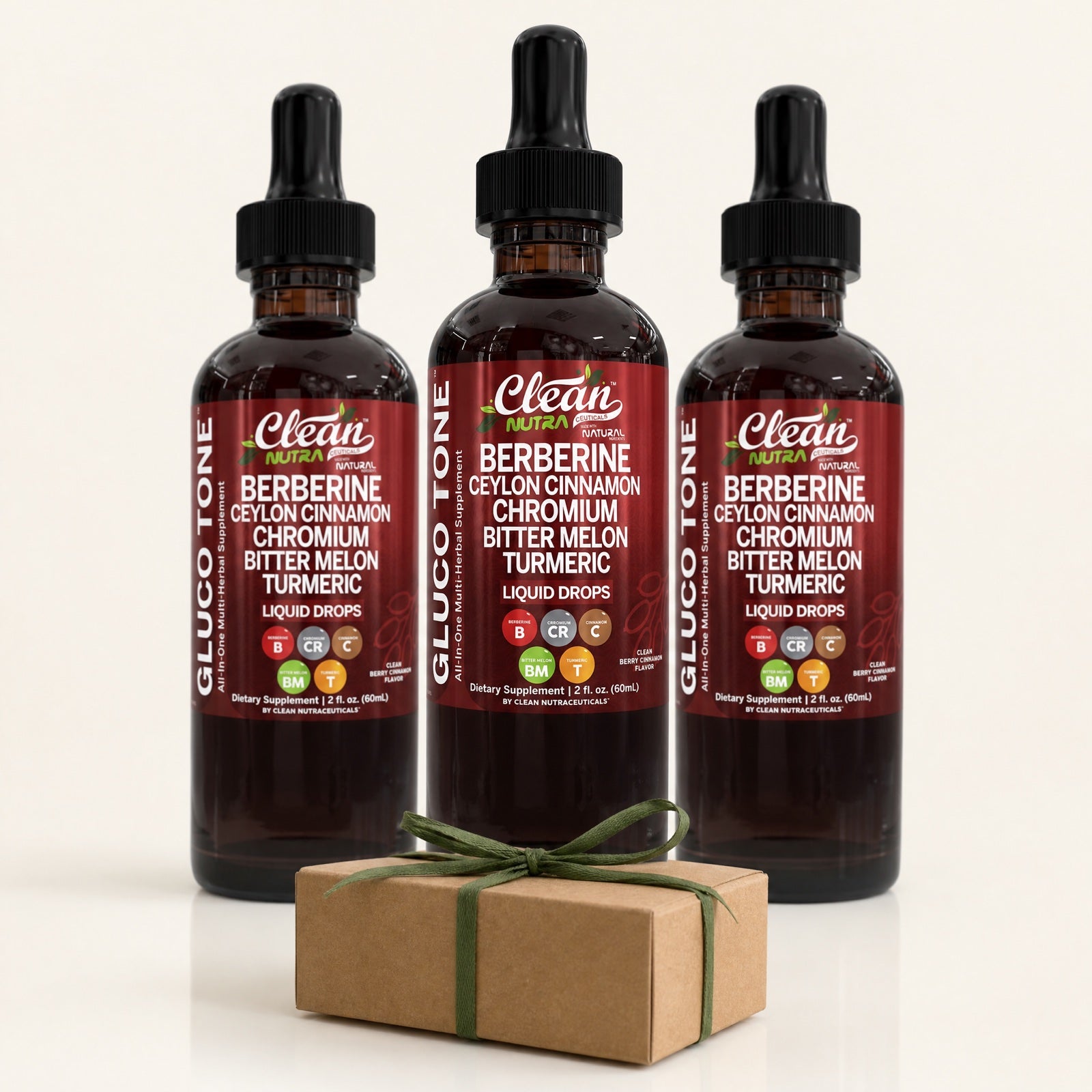 Tres frascos de Gluco Tone con obsequio: el plan de 90 días