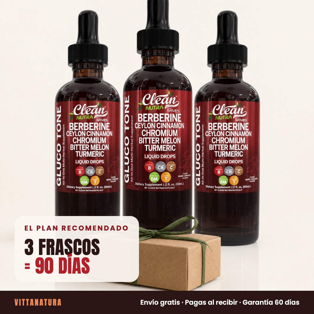 3 frascos de Gluco Tone, el plan de 90 días