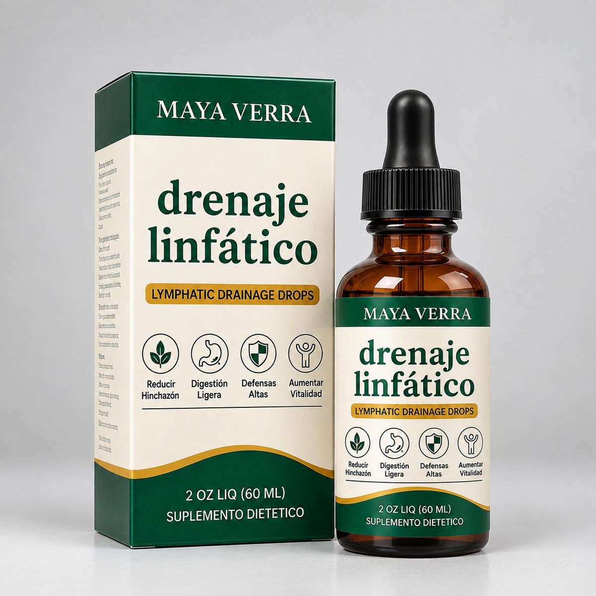 Así llega tu pedido en Colombia: caja y frasco Maya Verra drenaje linfático de 60 ml