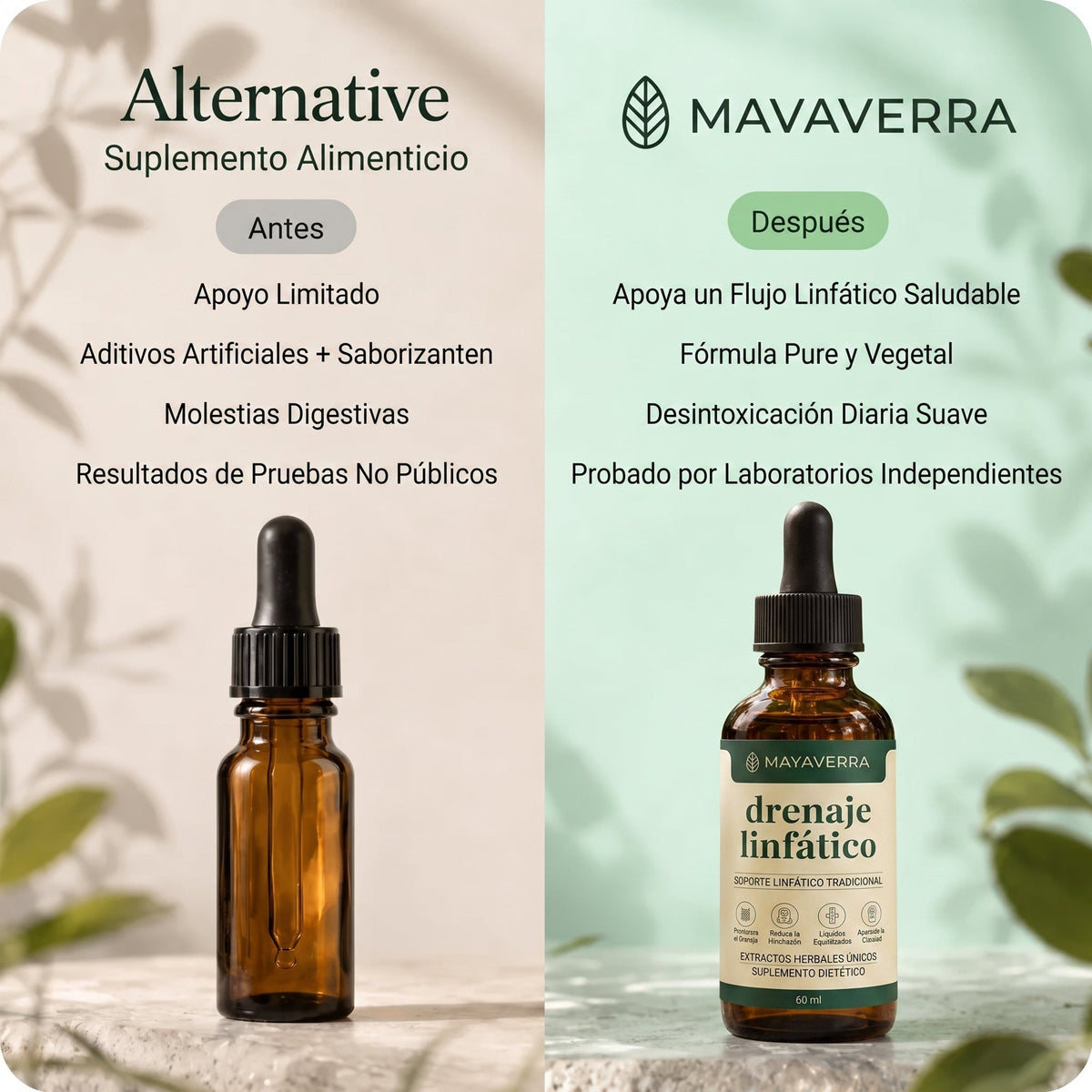 Mayaverra frente a un suplemento alternativo: antes y después