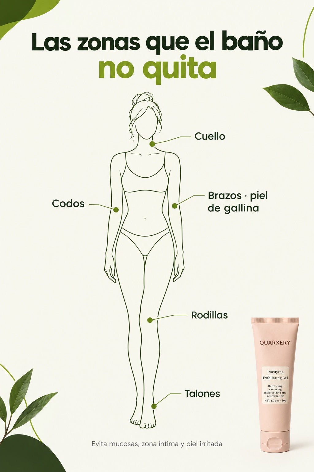 Las zonas que el baño no quita: cuello, codos, brazos con piel de gallina, rodillas y talones