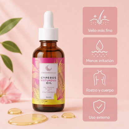 Aceite de Cyperus Rotundus: vello más fino, menos irritación, rostro y cuerpo, uso externo