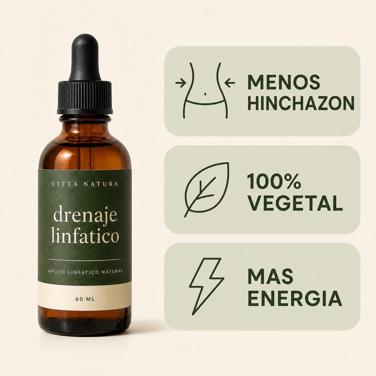 Beneficios del Drenaje Linfático VittaNatura: menos hinchazón, fórmula 100% vegetal y más energía