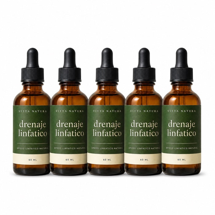 5 frascos de Drenaje Linfático VittaNatura — cura de 150 días, 3 + 2 gratis